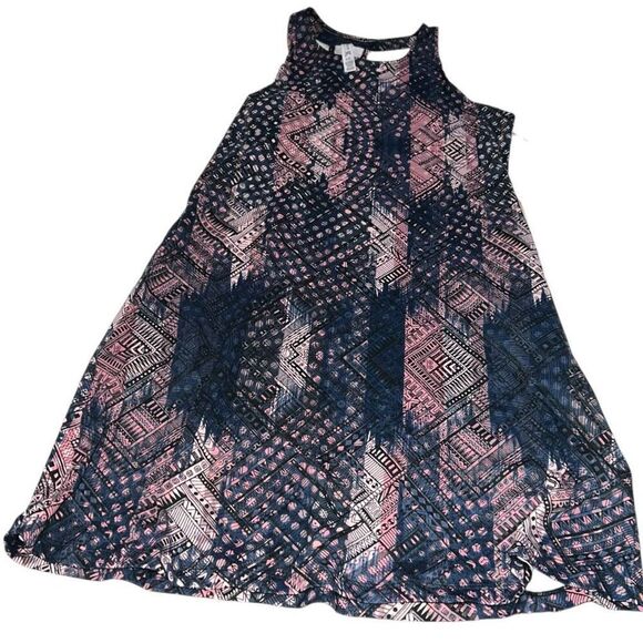 New! Kyodan Outdoor Navy, Pink Geometric Tank Dress - Size Small‎ - Picture 1 of 8